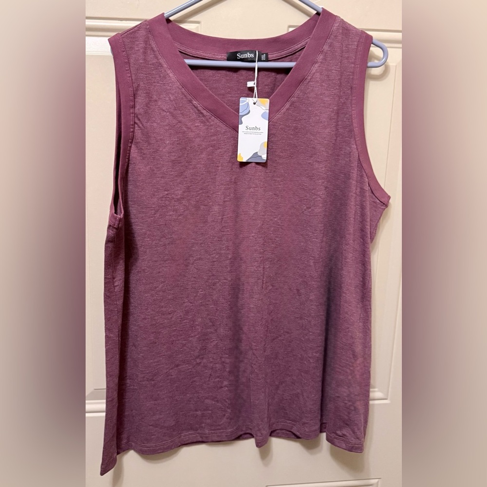 Sunbs Sleeveless V Neck Pullover Top Size 2XL